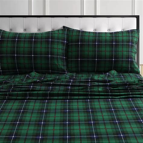 green plaid flannel sheets